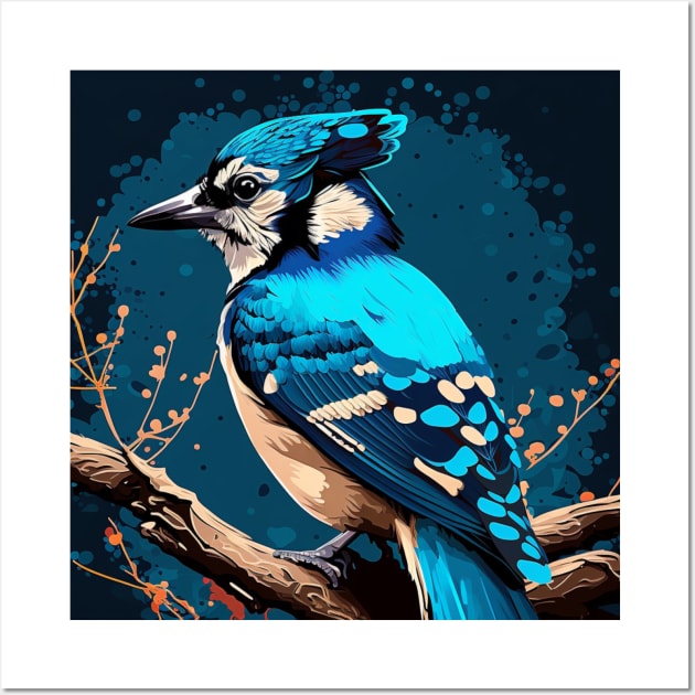 Blue Jay on a Branch Wall Art by Star Scrunch